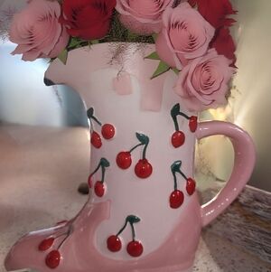 Sheffield Home Pink Cherry Boot Vase